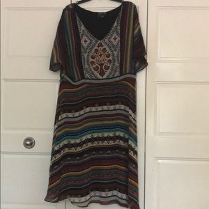 Multi-color Bohemian Print Dress